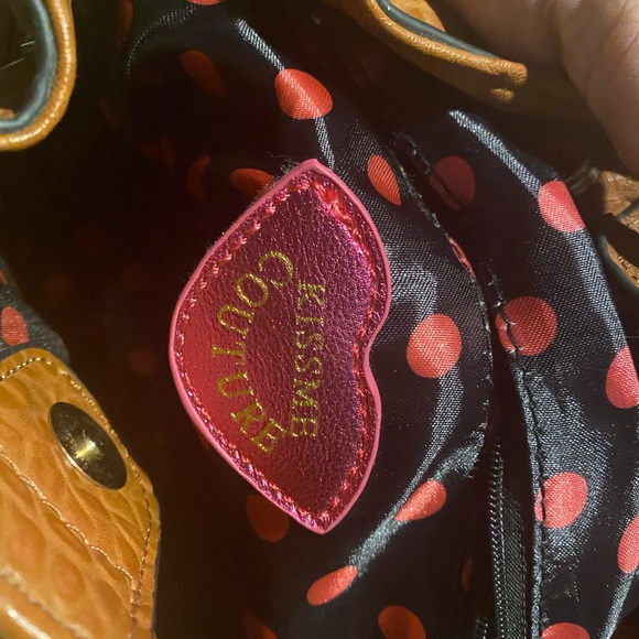 KissMe Couture Brown Patent Leather Crossbody shoulder bag Size 12X10x5 1/2 - Picture 15 of 15